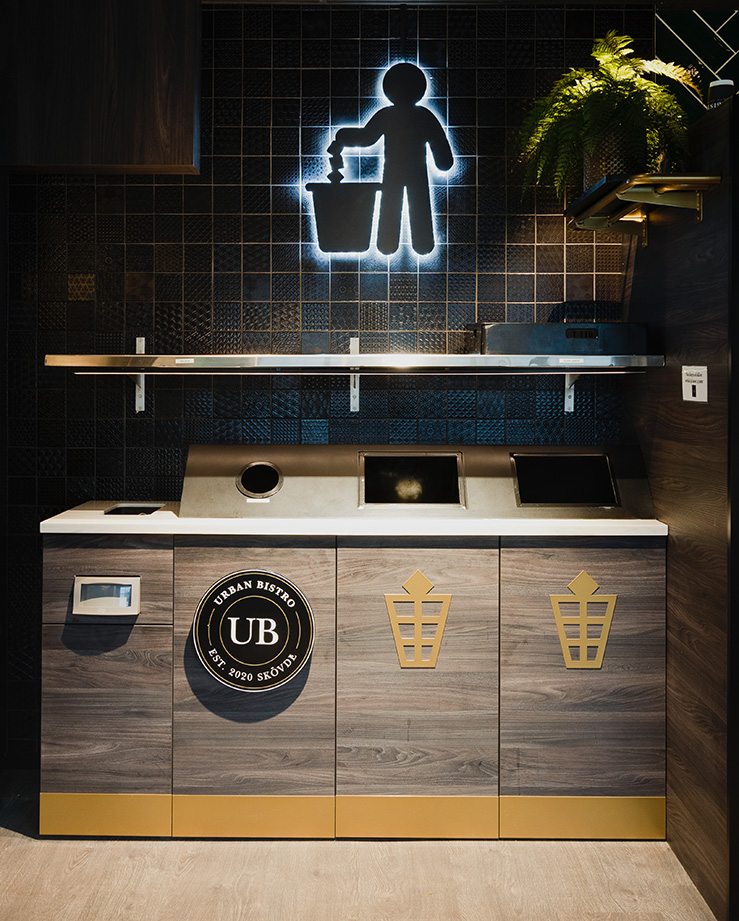 Urban Bistro, Inredning för matavfall